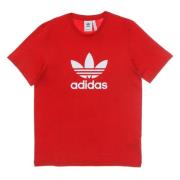 Trefoil Logo Heren T-shirt Rood/Wit Adidas , Red , Heren