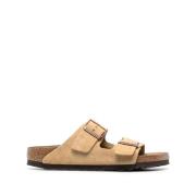 Beige Suède Gesp Sandalen Birkenstock , Beige , Heren