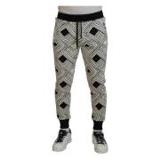 Elegante Monochrome Sport Sweatpants Dolce & Gabbana , White , Heren