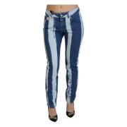 Elegante Gestreepte Slim Fit Jeans Dolce & Gabbana , Blue , Dames