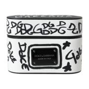 Geëtst leren Airpods hoesje met Scribble Logo Dolce & Gabbana , Black ...