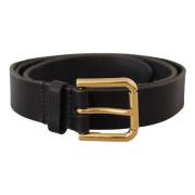 Elegante Leren Riem met Metalen Gesp Dolce & Gabbana , Brown , Dames