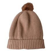 Bruine Gebreide Bontbal Winter Beanie Hoed Dolce & Gabbana , Brown , D...