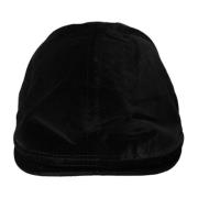 Zwarte Katoenen Newsboy Cap Dolce & Gabbana , Black , Heren