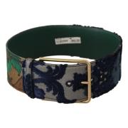 Groene leren riem met logogesp Dolce & Gabbana , Multicolor , Dames