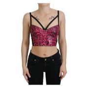 Luipaardprint Bustier Korset Top Dolce & Gabbana , Pink , Dames