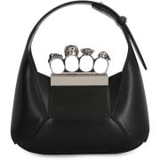 Kristal Ring Mini Hobo Tas Alexander McQueen , Black , Dames