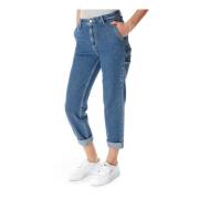 Midwaist Boyfriend Jeans met Gereedschapszakken Carhartt Wip , Blue , ...