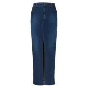 Denim Maxi Rok Marc Cain , Blue , Dames