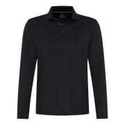 Jacquard Poloshirt met Lange Mouwen Brax , Black , Heren