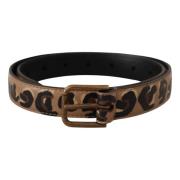 Elegante Riem met Gegraveerde Leren Gesp Dolce & Gabbana , Brown , Dam...