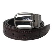 Donkerbruin Geperforeerde Leren Riem Mannen Dolce & Gabbana , Brown , ...