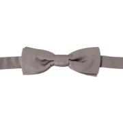 Elegante Zilveren Zijden Vlinderdas Dolce & Gabbana , Gray , Heren