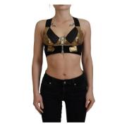 Stijlvolle Front Zip Crop Top Dolce & Gabbana , Black , Dames