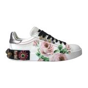 Kristalversierde Bloemenleren Sneakers Dolce & Gabbana , Multicolor , ...