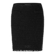 Gebreide Minirok met Lurex Details Marc Cain , Black , Dames