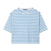 Gestreept Linnen T-Shirt Luisa Cerano , Blue , Dames