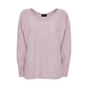 Cashmere Gebreid - Lilla Sand , Purple , Dames