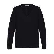 Wollen V-hals Trui Max Mara , Black , Dames