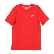 Club Tee Rood/Wit Korte Mouw T-shirt Nike , Red , Heren