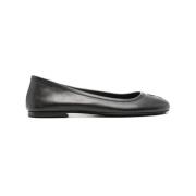 Zwarte Ballerina Schoenen Glad Leer Ami Paris , Black , Dames