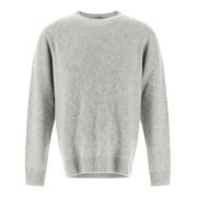 Diamant Visser's Rib Cashmere Trui Herno , Gray , Heren