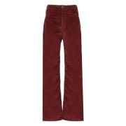 Fluwelen Bordeaux Broek Elastische Taille UMA Wang , Red , Dames