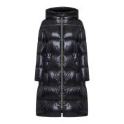 Zwarte A-lijn Lange Parka Jas Herno , Black , Dames