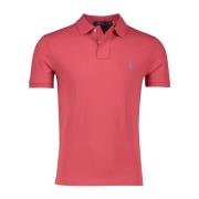 Rood Polo T-shirt Korte Mouw Slim Fit Ralph Lauren , Red , Heren