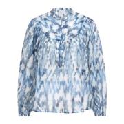 Boho Bedrukte Blouse Dante 6 , Blue , Dames