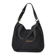 Zwarte Leren Schoudertas Tom Ford , Black , Dames