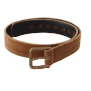 Elegante Leren Riem met Gegraveerde Gesp Dolce & Gabbana , Brown , Dam...