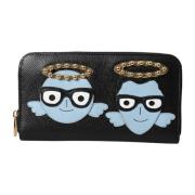 Luxe Leren Portemonnee met Engelenmotief Dolce & Gabbana , Black , Her...