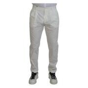 Elegante Witte Chino Broek Dolce & Gabbana , White , Heren