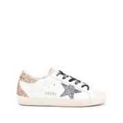 Glitter Star Leren Sneakers Golden Goose , White , Dames