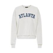 Glitter O-Neck Sweater Cloud Dancer/Atlanta Only , White , Dames