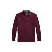 Bordeaux Half Zip Katoenen Trui Ralph Lauren , Red , Heren