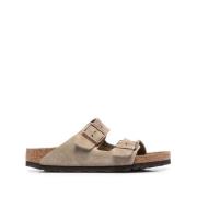 Taupe Suède Dubbele Gespslides Birkenstock , Beige , Heren