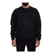 Zwarte Crewneck Pullover Sweater Dolce & Gabbana , Black , Heren