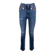 Vrouwen Parels Gebroken Jeans Dolce & Gabbana , Blue , Dames