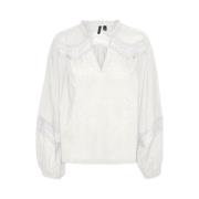 Snow White Insert Lange Mouw Top Vero Moda , White , Dames