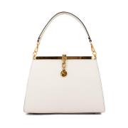 Leren Vela Tas met Metalen Sluiting Etro , White , Dames