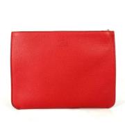 Pre-owned Leather clutches Christian Louboutin Pre-owned , Red , Dames