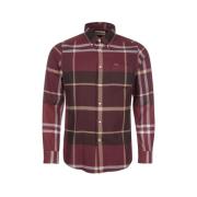 Casual Bordeaux Geruit Overhemd Barbour , Red , Heren