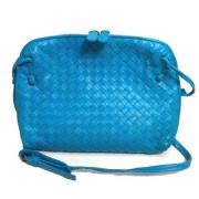 Pre-owned Leather shoulder-bags Bottega Veneta Vintage , Blue , Dames