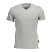 Korte Mouw Slim Fit Katoenen T-Shirt Guess , Gray , Heren