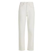 Klassieke Straight Jeans voor Mannen Tommy Hilfiger , White , Dames