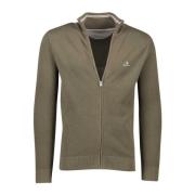 Khaki Heren Vest met Rits Gant , Beige , Heren