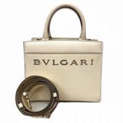 Pre-owned Leather shoulder-bags Bvlgari Vintage , Beige , Dames