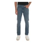 Stone Washed Denim Jeans met Toprits Boss , Blue , Heren